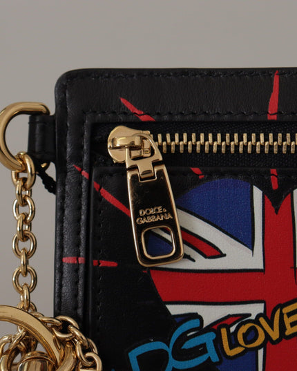 Dolce & Gabbana Black Leather #DGLovesLondon Keyring Cardholder Coin Case
