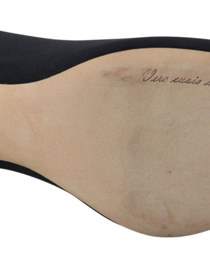 Dolce & Gabbana Black Socks Stretch Crystal Pumps Shoes