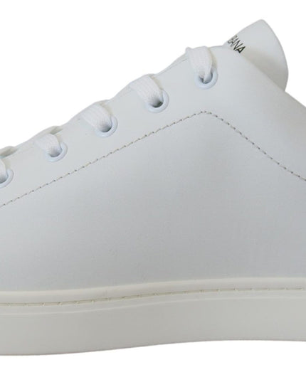 Dolce & Gabbana White Leather DG Logo Casual Sneakers Shoes