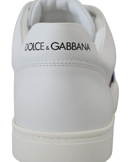 Dolce & Gabbana White Leather DG Logo Casual Sneakers Shoes