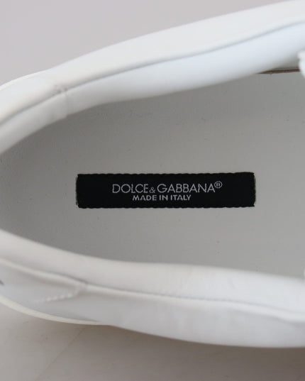 Dolce & Gabbana White Leather DG Logo Casual Sneakers Shoes