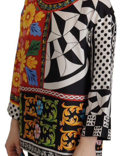 Dolce & Gabbana Multicolor Printed Baroque Loose Long Sleeve