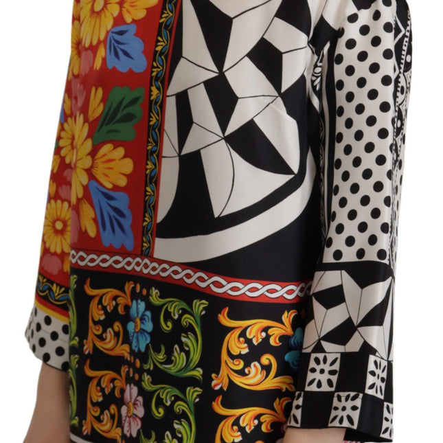 Dolce & Gabbana Multicolor Printed Baroque Loose Long Sleeve