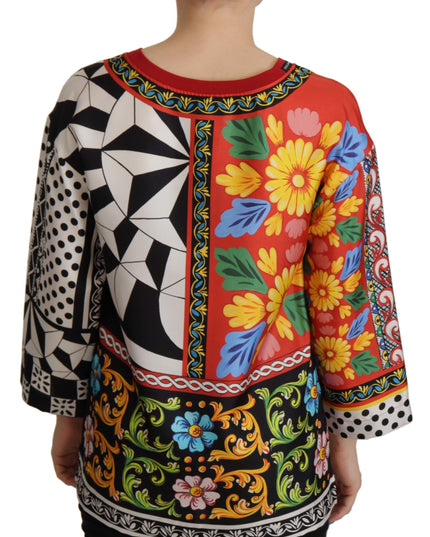 Dolce & Gabbana Multicolor Printed Baroque Loose Long Sleeve
