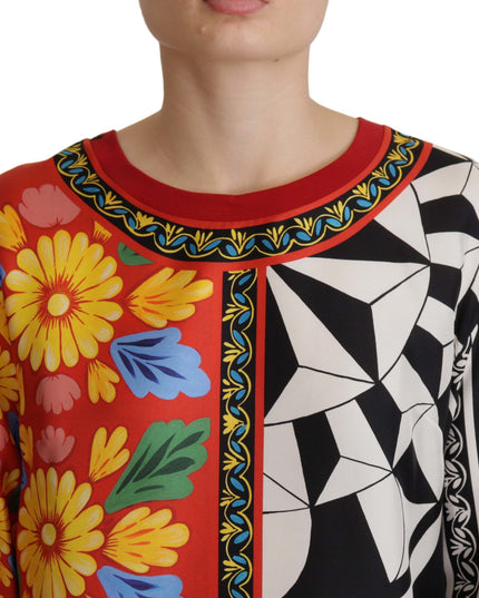Dolce & Gabbana Multicolor Printed Baroque Loose Long Sleeve