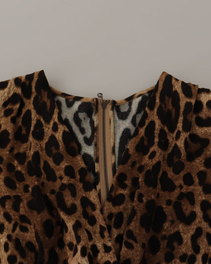 Dolce & Gabbana Brown Leopard Wrap A-line Maxi Viscose Dress