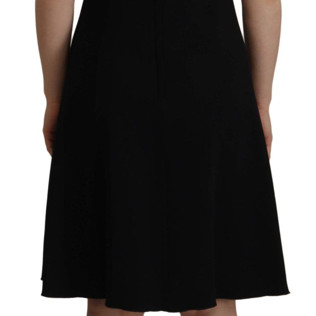 Dolce & Gabbana Black Leopard A-line Knee Length Dress