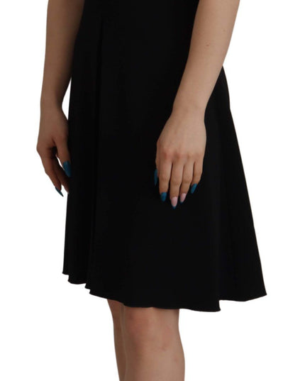 Dolce & Gabbana Black Leopard A-line Knee Length Dress