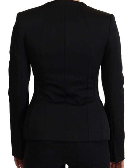 Dolce & Gabbana Black Slim Fit Long Sleeves Snap Jacket