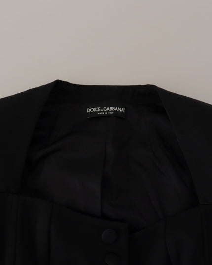 Dolce & Gabbana Black Slim Fit Long Sleeves Snap Jacket