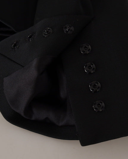 Dolce & Gabbana Black Slim Fit Long Sleeves Snap Jacket