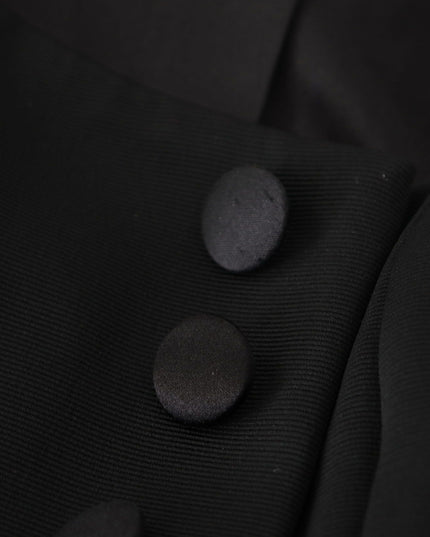 Dolce & Gabbana Black Slim Fit Long Sleeves Snap Jacket