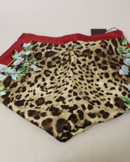 Dolce & Gabbana Multicolor Leopard Flora Printed Mid Waist Trouser Pants