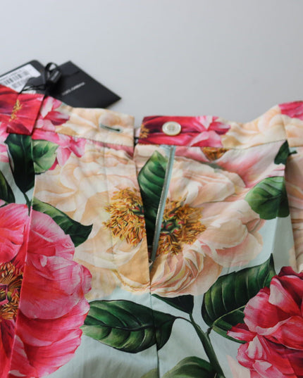 Dolce & Gabbana Multicolor Flora Printed High Waist Cropped Trouser Pants