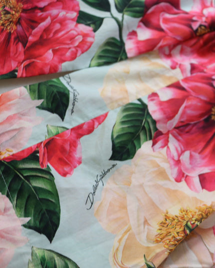 Dolce & Gabbana Multicolor Flora Printed High Waist Cropped Trouser Pants