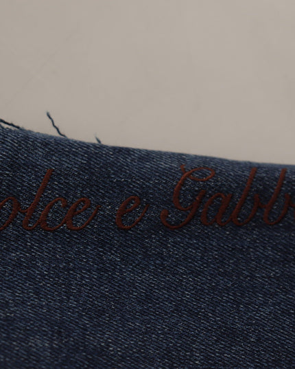 Dolce & Gabbana Multicolor Patchwork DG Fashion Wide Leg Denim Pant