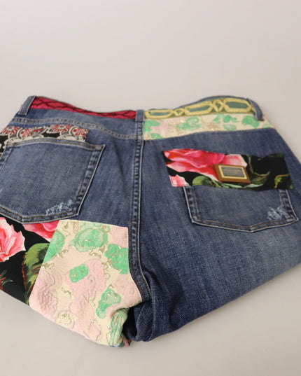 Dolce & Gabbana Blue Patchwork High Waist Denim Jeans