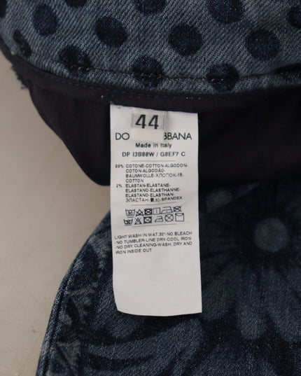 Dolce & Gabbana Blue Floral High Waist Skinny Denim Jeans