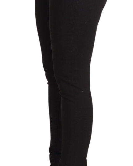 Dolce & Gabbana Black Mid Waist Skinny Denim Cotton Jeans