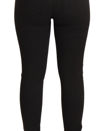 Dolce & Gabbana Black Mid Waist Skinny Denim Cotton Jeans