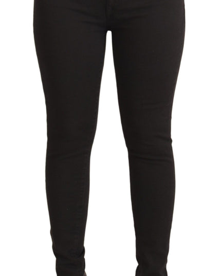 Dolce & Gabbana Black Mid Waist Skinny Denim Cotton Jeans