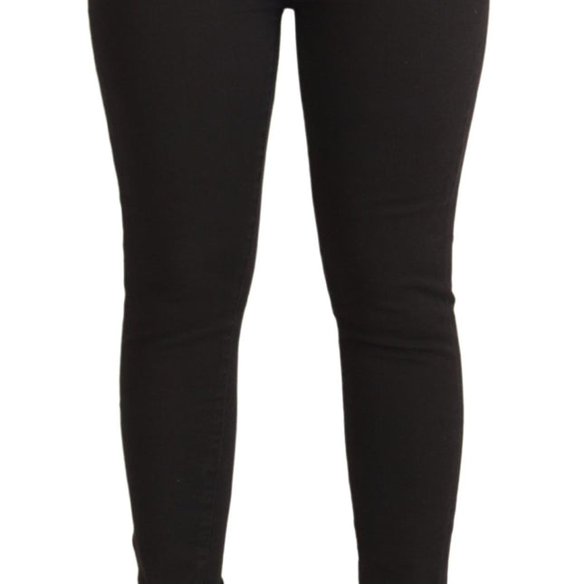 Dolce & Gabbana Black Mid Waist Skinny Denim Cotton Jeans