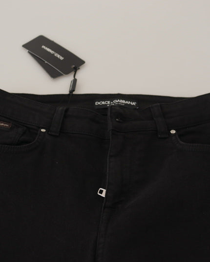 Dolce & Gabbana Black Mid Waist Skinny Denim Cotton Jeans