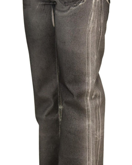 Dolce & Gabbana Grey Washed High Waist Denim Pants Cotton Jeans