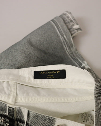 Dolce & Gabbana Grey Washed High Waist Denim Pants Cotton Jeans