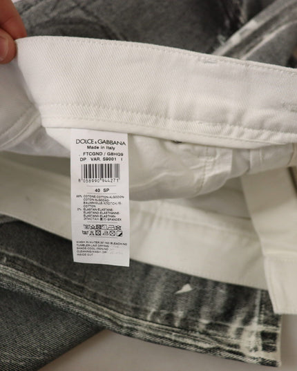 Dolce & Gabbana Grey Washed High Waist Denim Pants Cotton Jeans