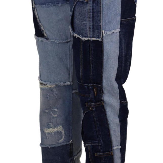 Dolce & Gabbana Multicolor Patchwork High Waist Denim Jeans