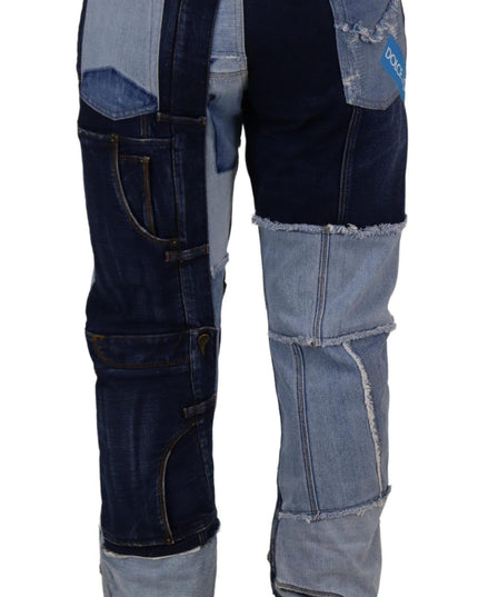 Dolce & Gabbana Multicolor Patchwork High Waist Denim Jeans