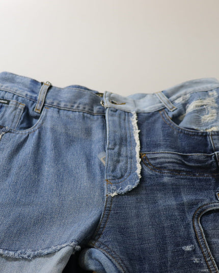 Dolce & Gabbana Multicolor Patchwork High Waist Denim Jeans