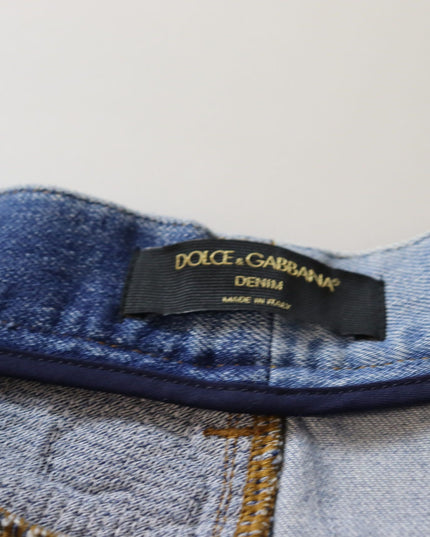 Dolce & Gabbana Multicolor Patchwork High Waist Denim Jeans
