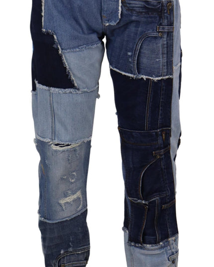 Dolce & Gabbana Multicolor Patchwork High Waist Denim Jeans
