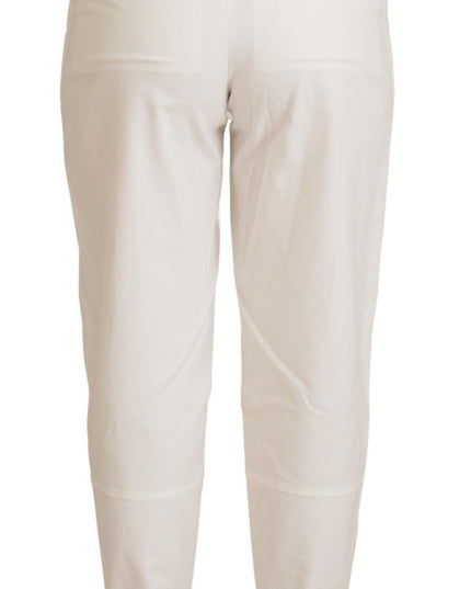 Dolce & Gabbana White High Waist Tapered Women Cotton Pants
