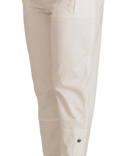 Dolce & Gabbana White High Waist Tapered Women Cotton Pants