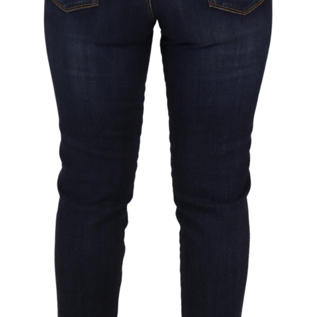 Dolce & Gabbana Blue Cotton High Waist Skinny Denim Jeans