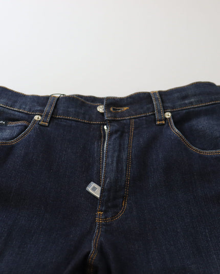 Dolce & Gabbana Blue Cotton High Waist Skinny Denim Jeans