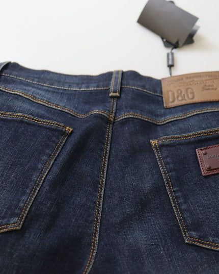 Dolce & Gabbana Blue Cotton High Waist Skinny Denim Jeans