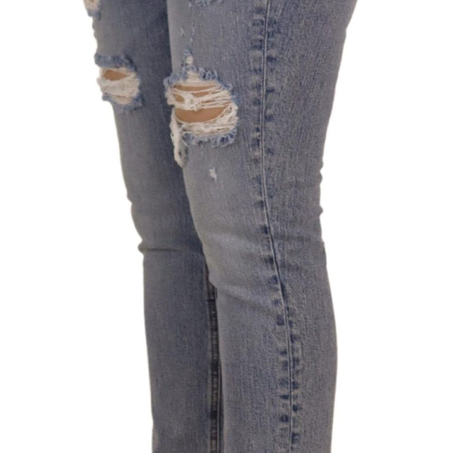 Dolce & Gabbana Blue Cotton Stretch Skinny Low Waist Denim Jeans