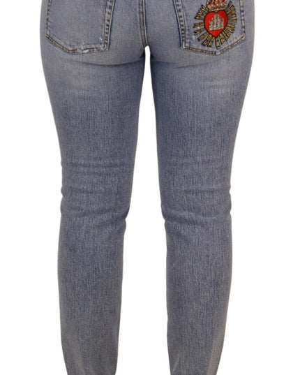 Dolce & Gabbana Blue Cotton Stretch Skinny Low Waist Denim Jeans