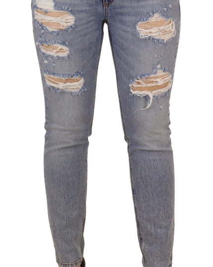 Dolce & Gabbana Blue Cotton Stretch Skinny Low Waist Denim Jeans