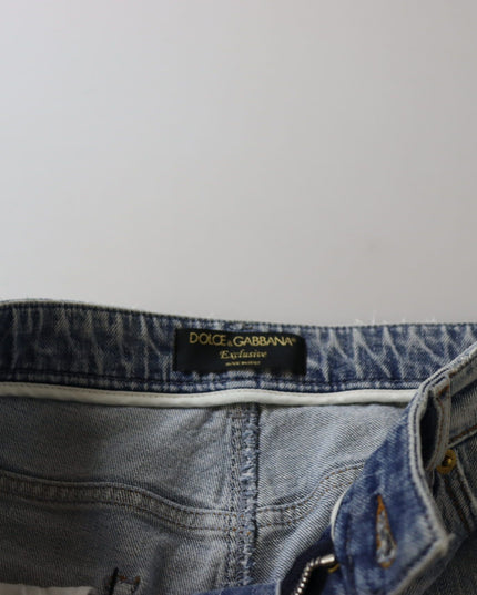 Dolce & Gabbana Blue Cotton Stretch Skinny Low Waist Denim Jeans