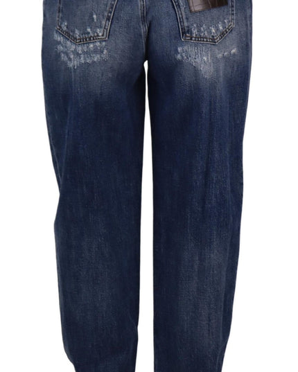Dolce & Gabbana Blue Washed High Waist Loose Fit Pants