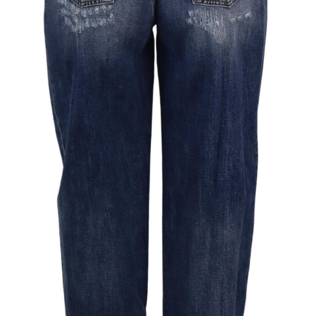 Dolce & Gabbana Blue Washed High Waist Loose Fit Pants