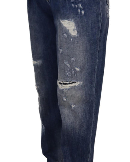 Dolce & Gabbana Blue Washed High Waist Loose Fit Pants