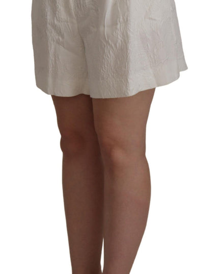 Dolce & Gabbana White High Waist Culotte Cotton Shorts