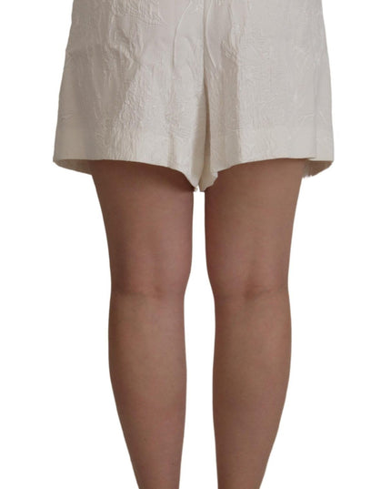 Dolce & Gabbana White High Waist Culotte Cotton Shorts