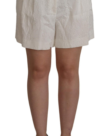 Dolce & Gabbana White High Waist Culotte Cotton Shorts